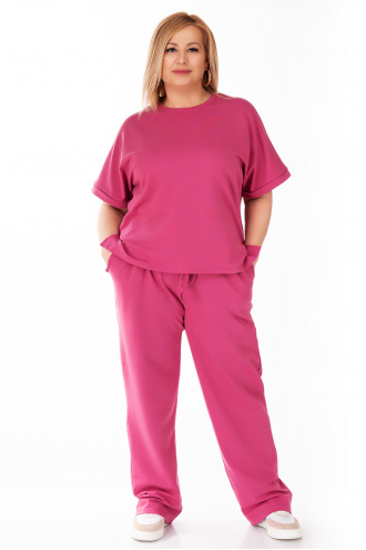 МАКСИ панталон в розово с връзка и ластик