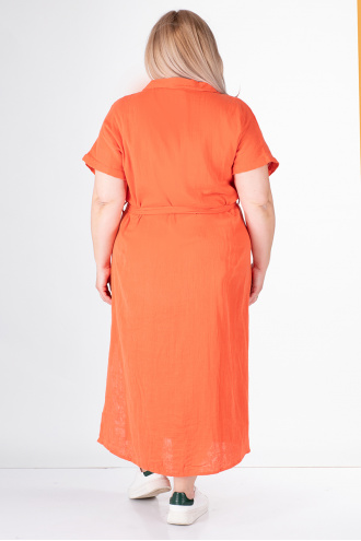 МАКСИ дълга рокля в оранжево