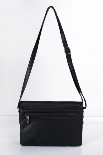 Дамска чанта с дълга дръжка в черно