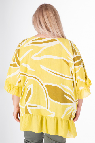 МАКСИ блуза с харбали в жълто