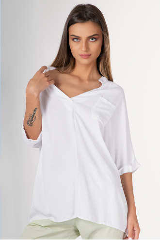 Дамска блуза от вискоза в бяло