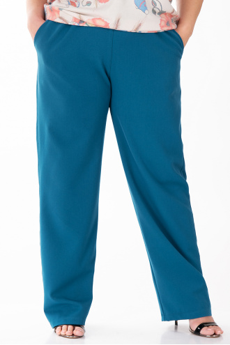 МАКСИ прав панталон в цвят син пертол