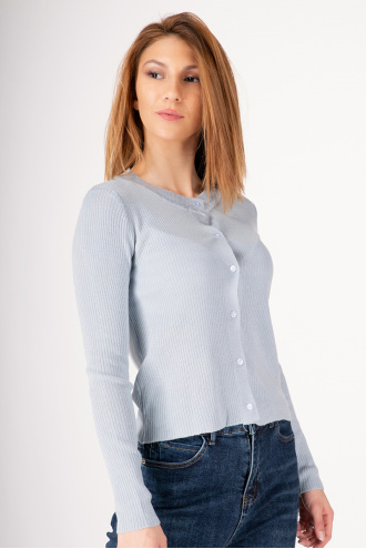 Дамска блуза рипс с копчета в светлосин цвят