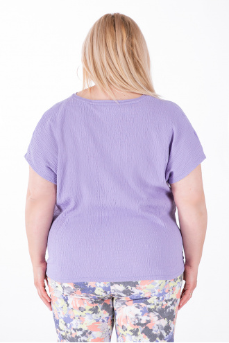 МАКСИ блуза в лилаво с преплитане в долната част