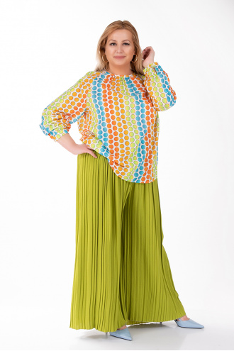МАКСИ блуза тип туника с принт многоцветни точки
