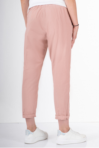 Дамски панталон от много тънък памук в розово