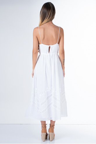 Дамска рокля от памук в бяло