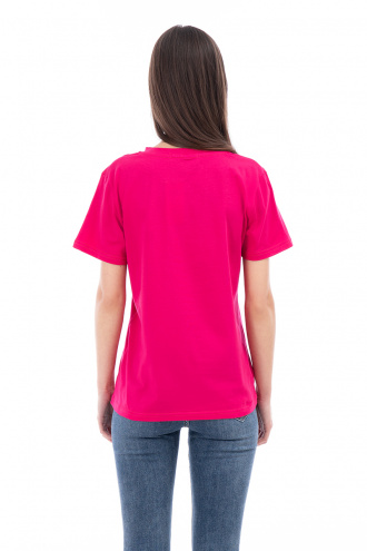 Дамска тениска ''Dragonfly'' в цикламено розово с малка бродирана лого щампа