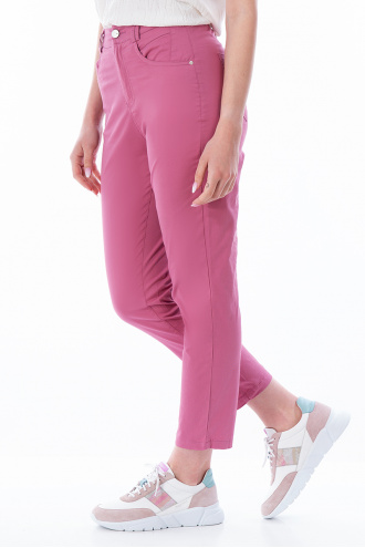 Дамски панталон от памук в розово