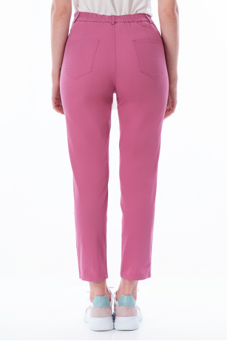 Дамски панталон от памук в розово