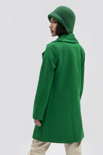 Дамско изчистено класическо палто в зелено