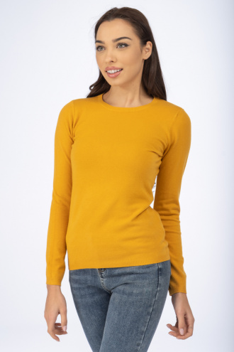 Дамска блуза от фино плетиво в жълто