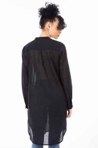 Дамска дълга риза тип туника в черно