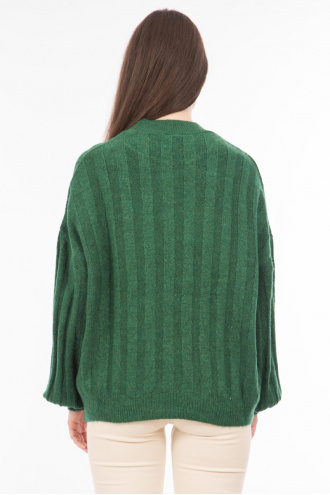Дамски оувърсайз пуловер в зелено