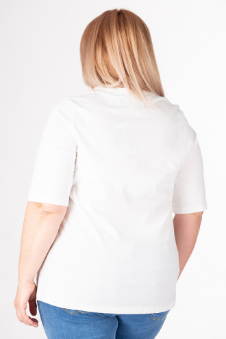 Макси блуза в бяло с принт на Мини Маус