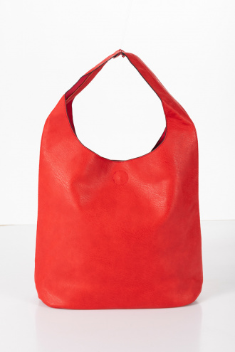 Дамска чанта тип торба 2в1 в червено