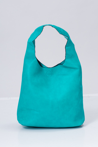 Дамска чанта тип торба в цвят тюркоаз с органайзер