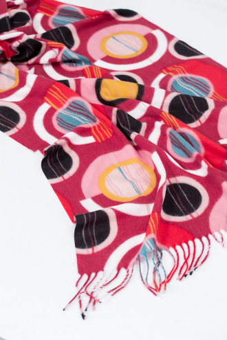 Дамски шал с цветен геометричен десен