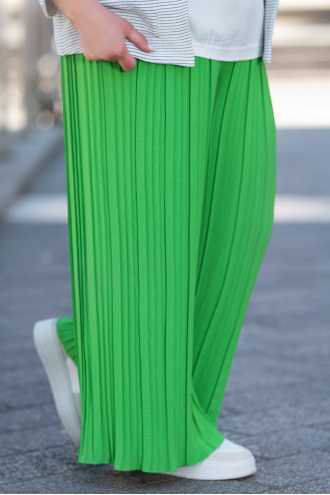 МАКСИ широк панталон в зелено с ефект солей