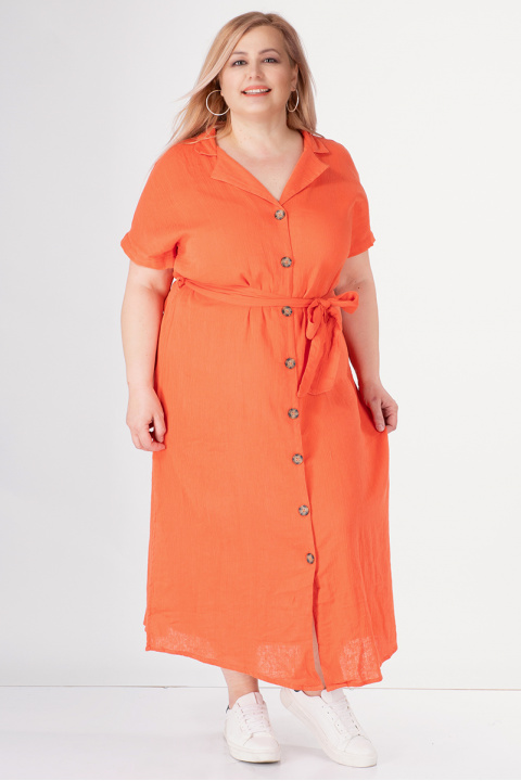 МАКСИ дълга рокля в оранжево