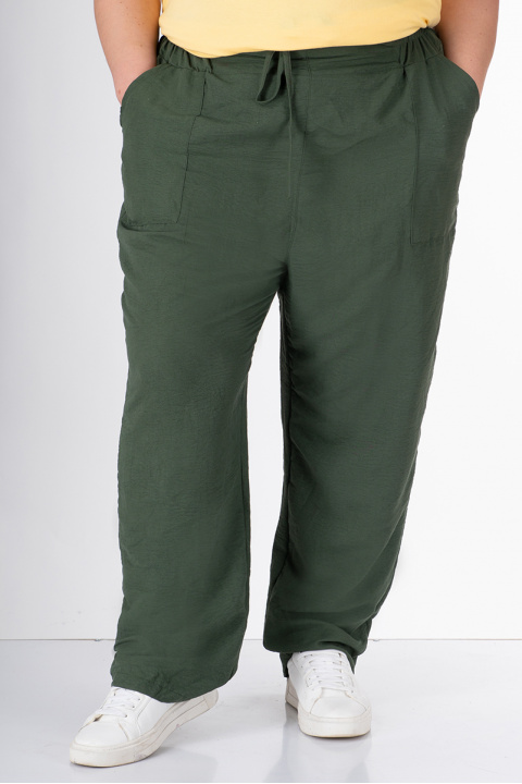 МАКСИ ефирен панталон в маслено зелено