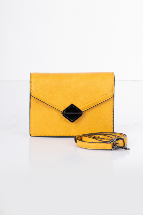 Дамска малка чанта с дълга дръжка в тъмно жълто