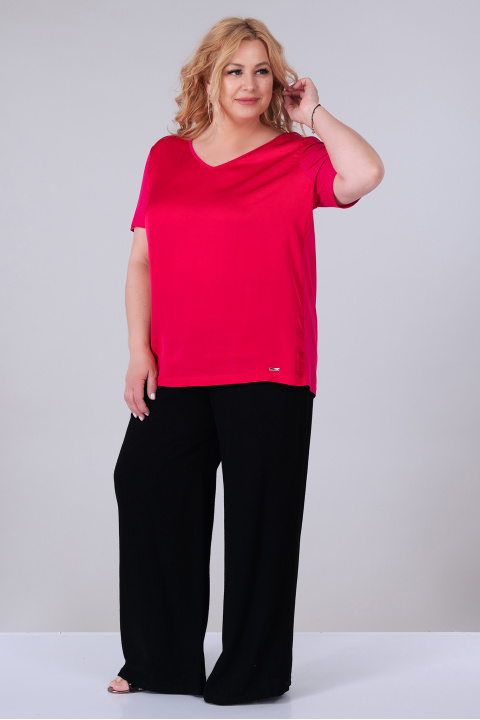 МАКСИ блуза в цикламено розово от фина материя