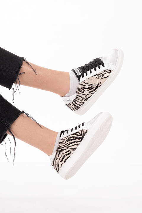 Сникърси ''Classic Zebra- Silver and Black''