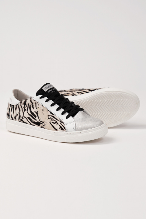 Сникърси ''Classic Zebra- Silver and Black''