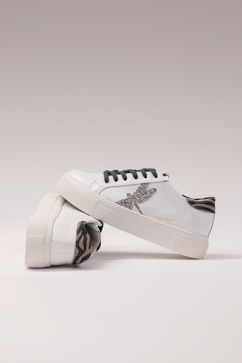 Hi Classic Sneakers- Silver Glitter and Zebra