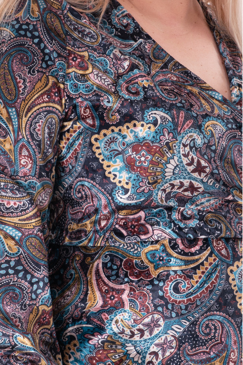 МАКСИ плюшена блуза с цветен флорален принт