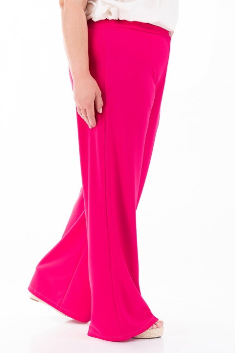 МАКСИ широк панталон в цикламено розово с ластик на талията