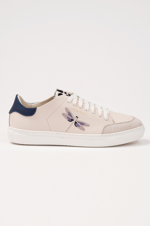 Beige Classic Sneakers with One Embroidery