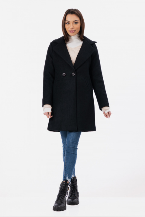 Дамско изчистено класическо палто в черно