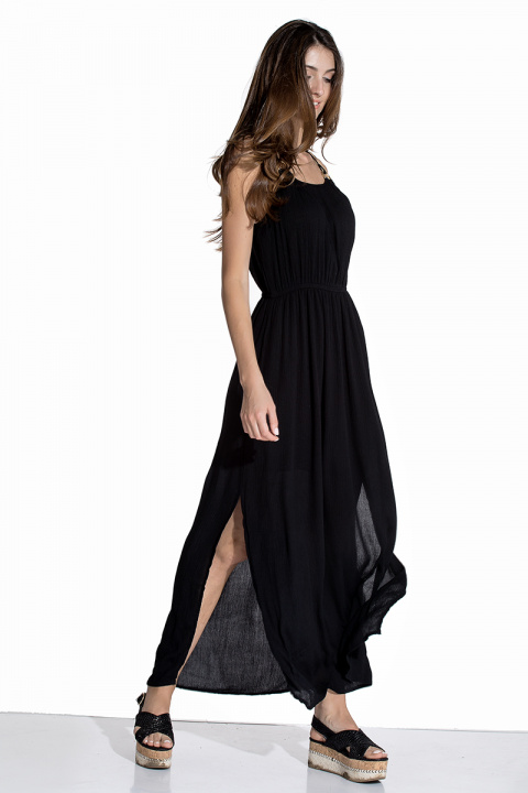 Дамска дълга рокля в черно