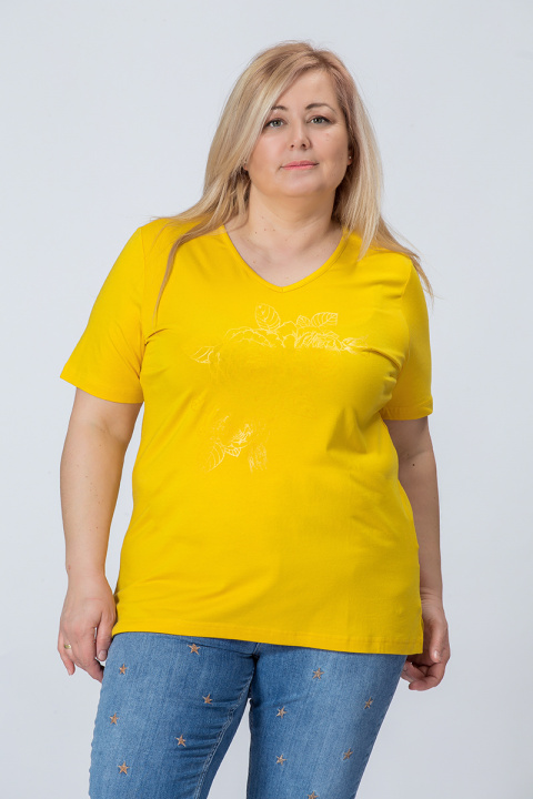 МАКСИ блуза от трико в жълто
