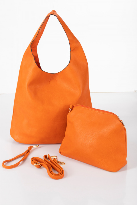 Дамска чанта тип торба 2в1в оранжево