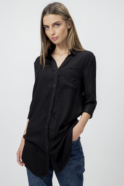 Дамска туника тип дълга риза в черно