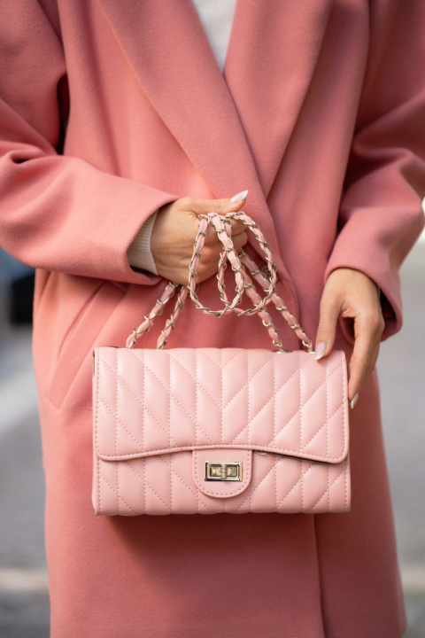 Дамска капитонирана чанта в розово