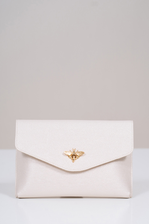 Дамска чанта в перлен цвят тип клъч