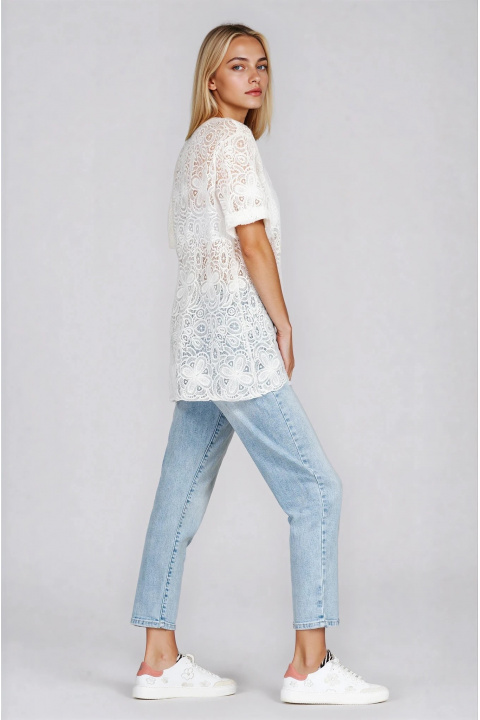 Дамска дантелена туника в бяло
