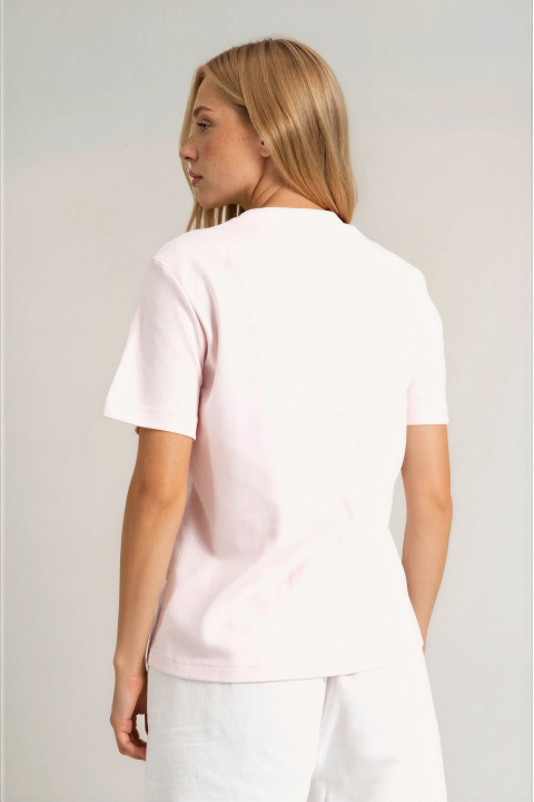 Дамска тениска ''Dragonfly'' от органичен памук в розово с щампа коктейл с надпис