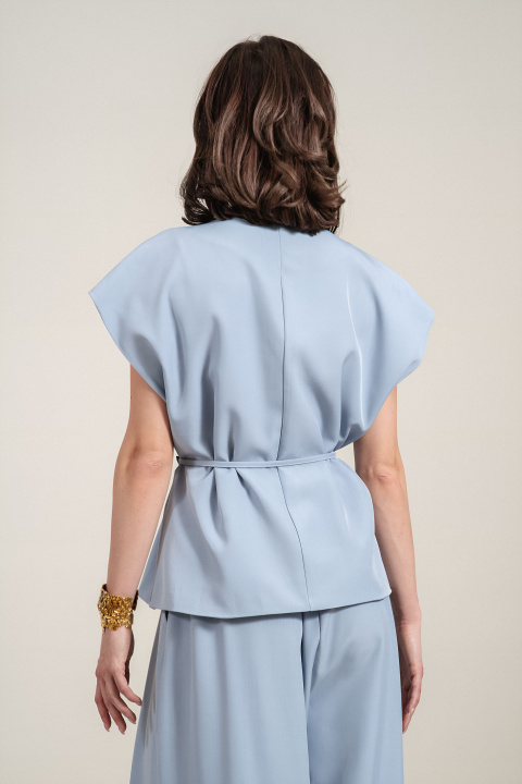 Дамски елек в синьо връзка в талията