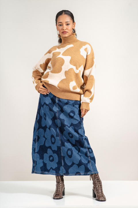 Дамски плетен пуловер