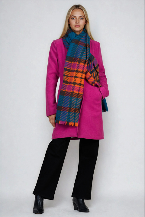 Дамски шал с цветни фигурални линии