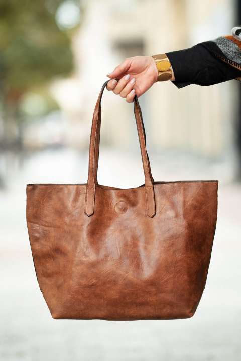 Голяма дамска чанта 3в1 в кафяво