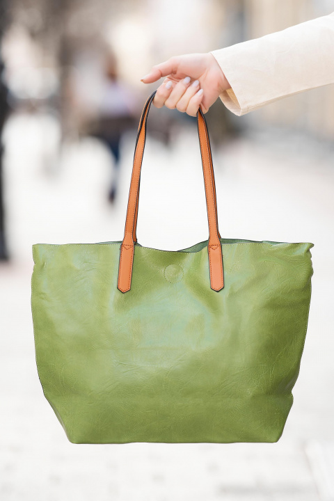 Дамска чанта 3в1 в грахово зелено