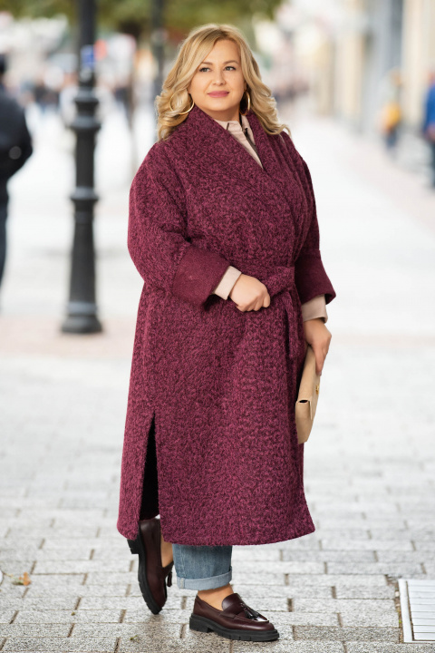 МАКСИ дълго палто в розово от мека мъхеста материя с колан