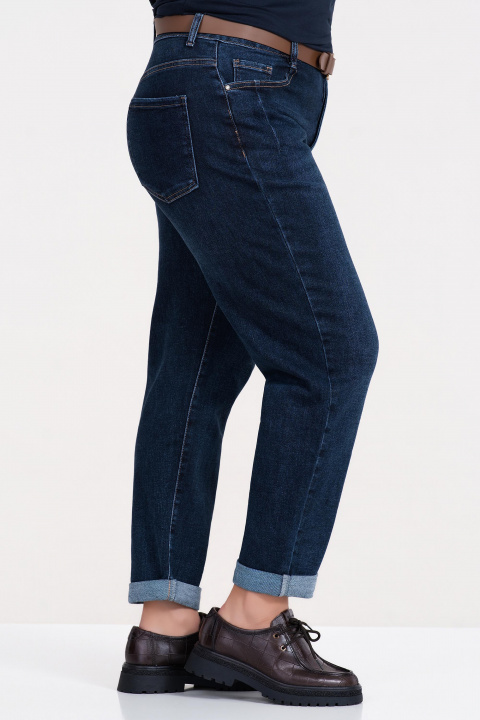 Макси дънки Mom fit от памучен деним в синьо