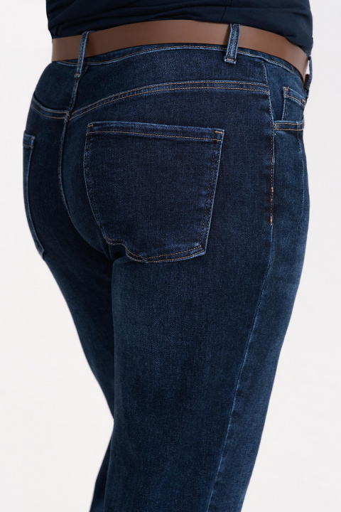 Макси дънки Mom fit от памучен деним в синьо